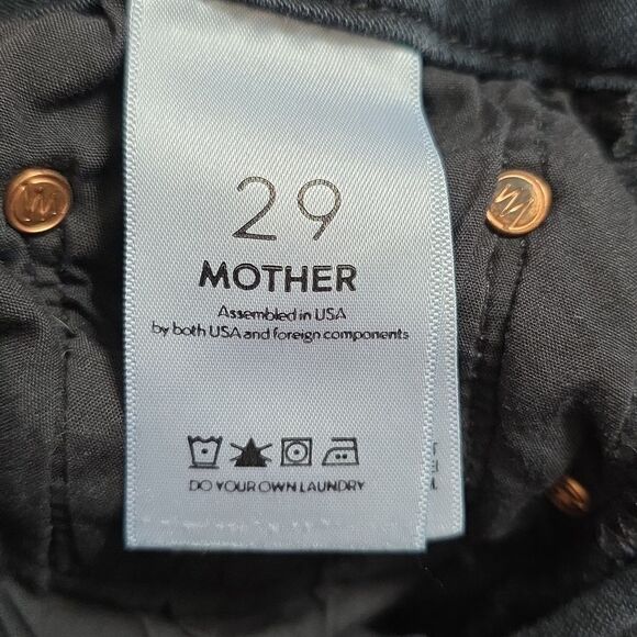 Mother Jeans High Waisted Looker Denim Skinny Jeans Black Size 29 - Picture 11 of 13